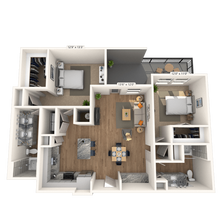 B3 2x2 1209 SF 1168 floor plan